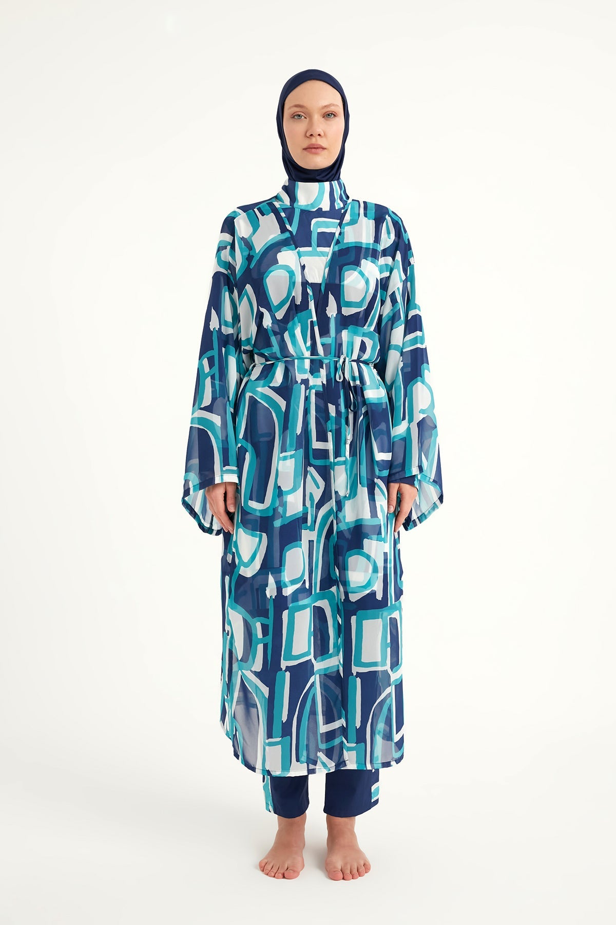 Rivamera Ocean-Inspired Beach Kimono - Rp2513