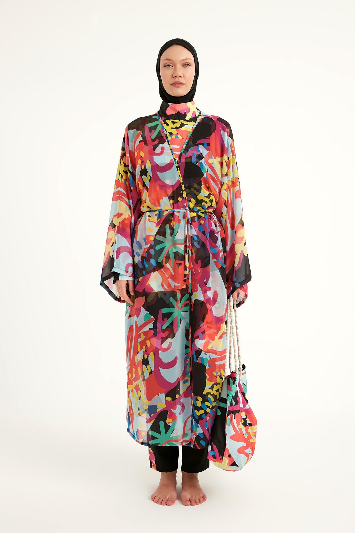 Rivamera Tropical Print Chiffon Kimono - Rp2510