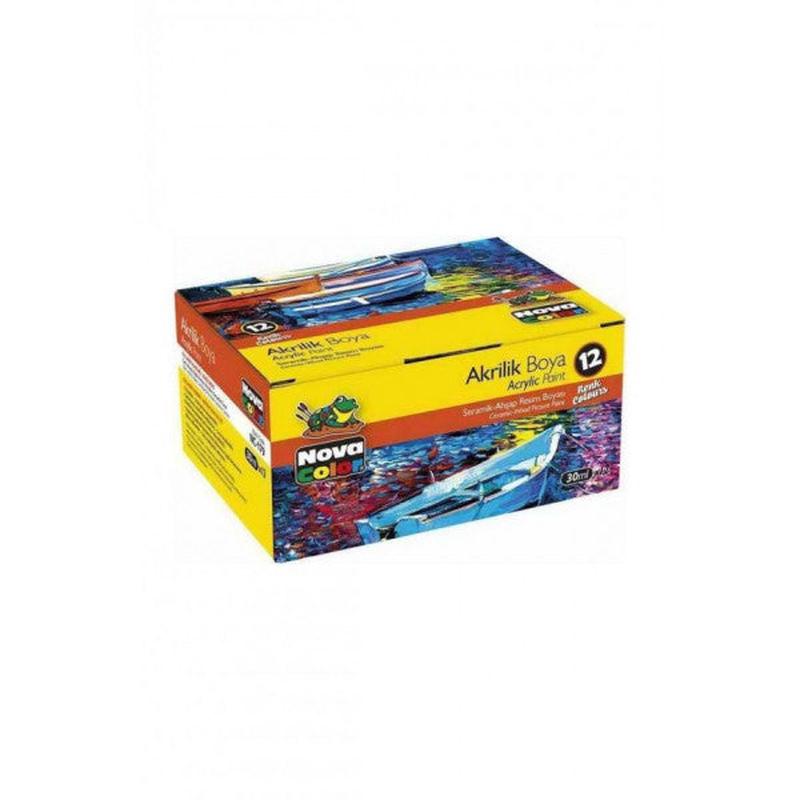 Nova Color Acrylic Paint Bottle 30 Cc 12 Color Nc-179