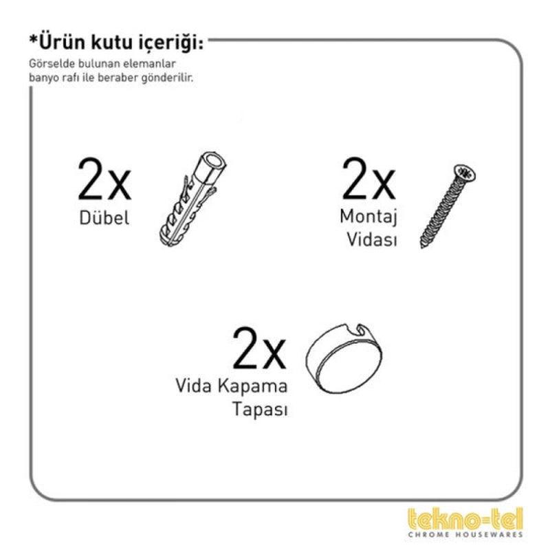 TEKNOTEL 3-LAYER BATHROOM SHELF WITH HOOK MATTE BLACK ES065H