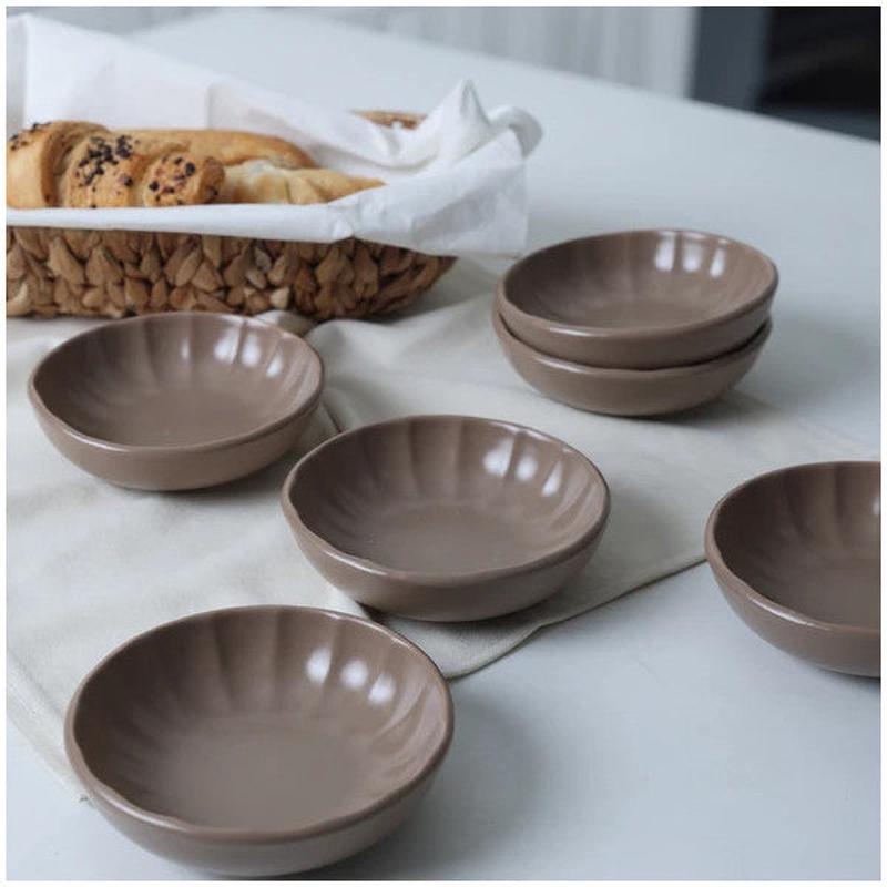 Keramika Matte Earth Taupe Sirius Snack / Sauce Bowl 12 Cm 6 Pieces 977