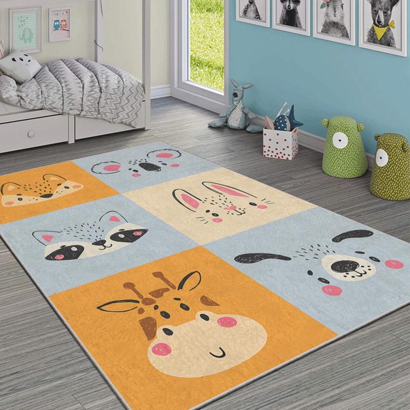 Animal Figured Digital Printed Children's Room Carpet
