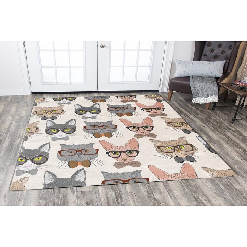 Cat Figured D Digital Printing Non Slip Based Children's Room Carpet