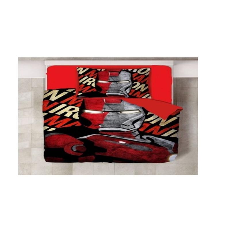3D Digital Print Micro Satin Single Duvet Cover Set Iron Man Patterned