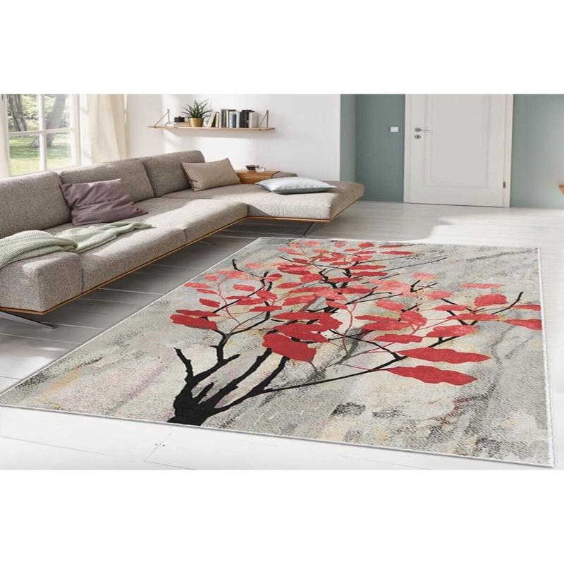 Antique Red Leafy Tree Digital Printed Carpet