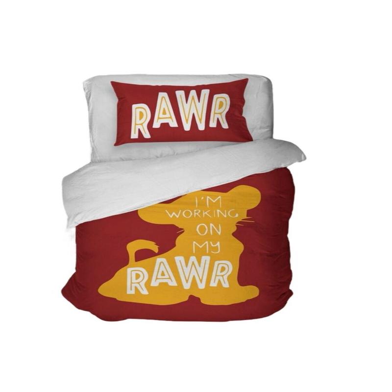 Rawr 3D Digital Printing Single Duvet Cover Set | Duvet Cover And 1 Pillowcase
