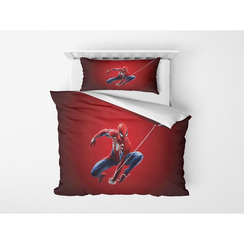 Satin Single Duvet Cover Set Spiderman Patterned