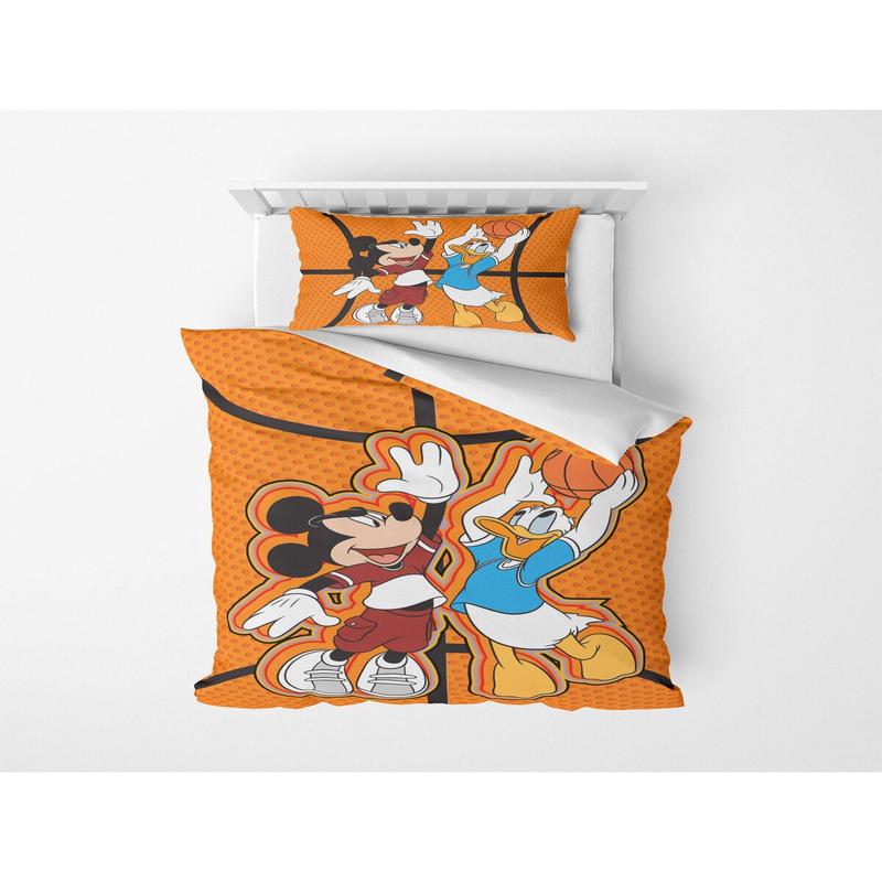 3D Digital Print Micro Satin Single Duvet Cover Set Mickey Basket Patterned