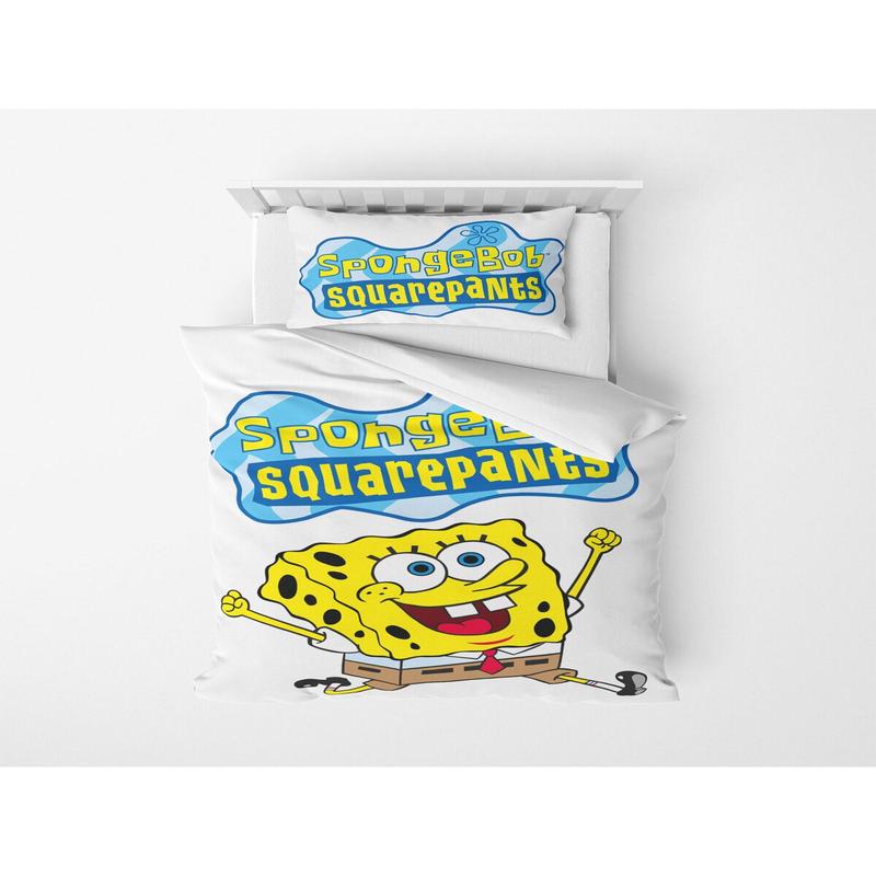 3D Digital Print Micro Satin Single Duvet Cover Set Spongebob 1 Patterned