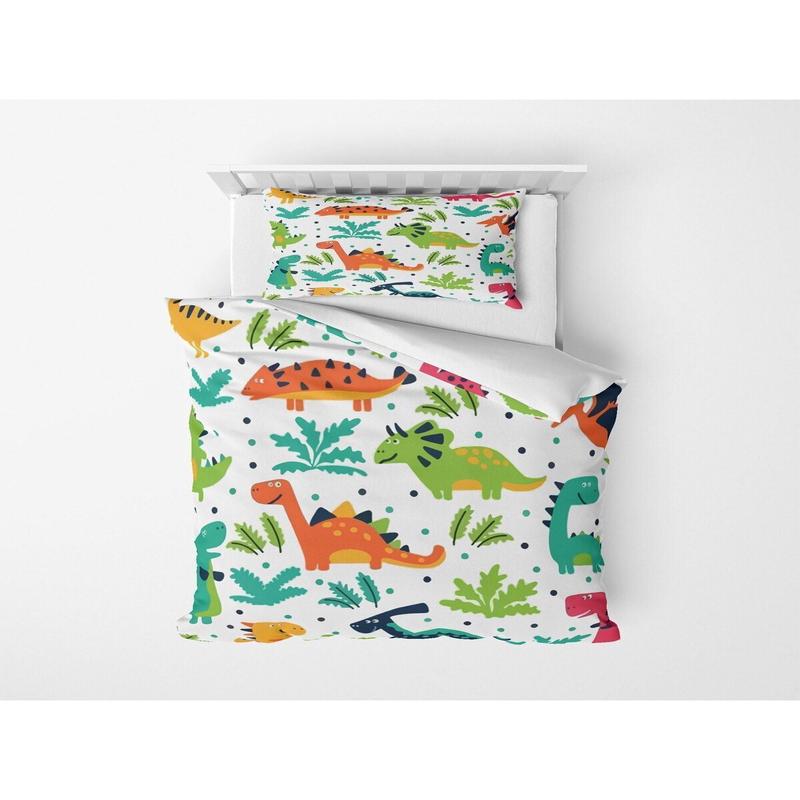 Dinasaour Digital Print Single Duvet Cover Set | Duvet Cover And 1 Pcs Pillowcase | Bedding Set, Bedroom Decor