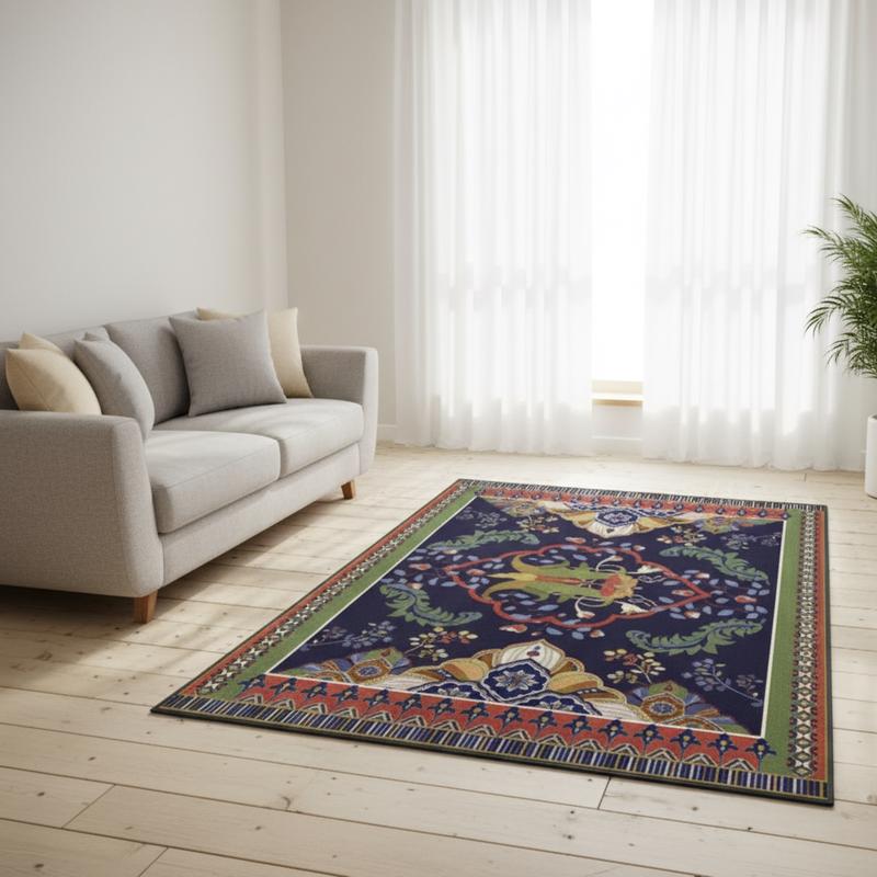 3D Digital Printing Ethnic Pattern Non Slip Base Carpet | Washable & Stain Resistant | Cozy Home Decor Gift