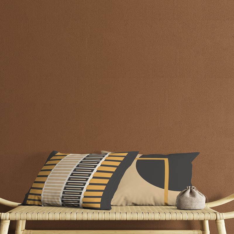 Coffee Cream Abstract Striped Patterned Digital Print Double-Sided Decorative 2 Pcs Cushion Cover