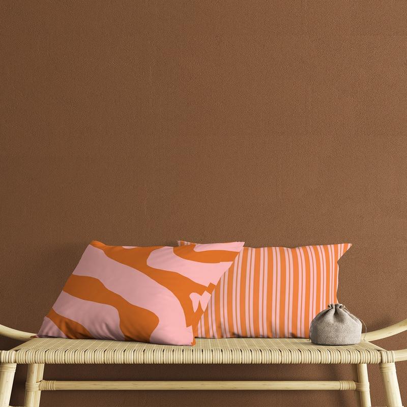 Pink, Orange, Shaped And Striped Digital Printed Double-Sided 2 Pcs Cushion Cover