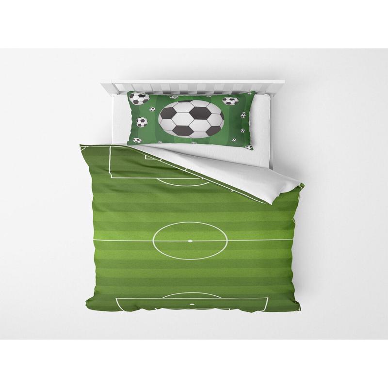 3D Digital Print Micro Satin Single Duvet Cover Set Football Patterned | Bedding Set, Bedroom Decor