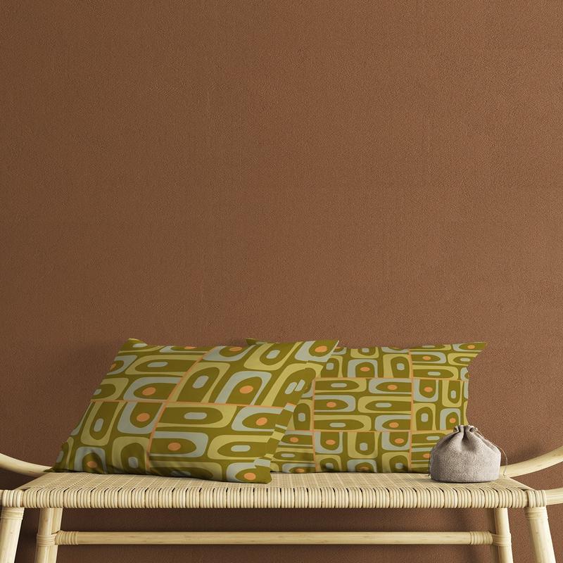 Khaki Color Patterned Digital Print Double-Sided Gift Decorative 2 Pcs Cushion Cover