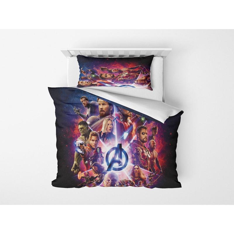 3D Digital Print Micro Satin Single Duvet Cover Set Avangers Patterned