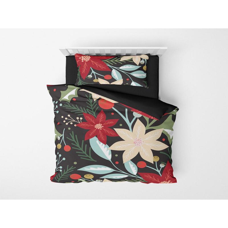 3D Digital Print Micro Satin Single Duvet Cover Set Flower Patterned | Bedding Set, Bedroom Decor