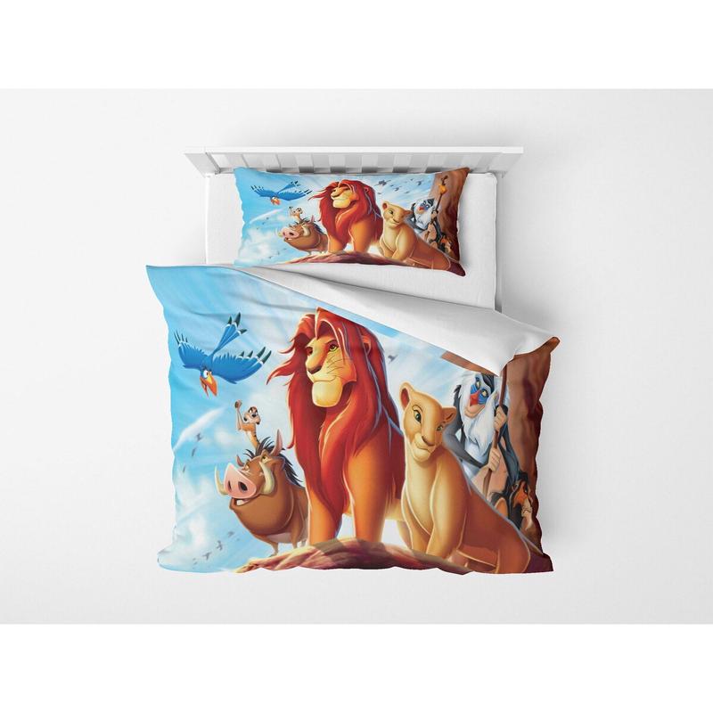3D Digital Print Micro Satin Single Duvet Cover Set Lion King Patterned