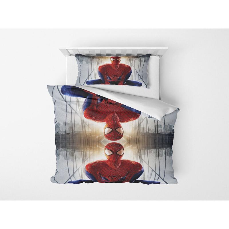 3D Digital Print Micro Satin Single Duvet Cover Set Sipederman Patterned
