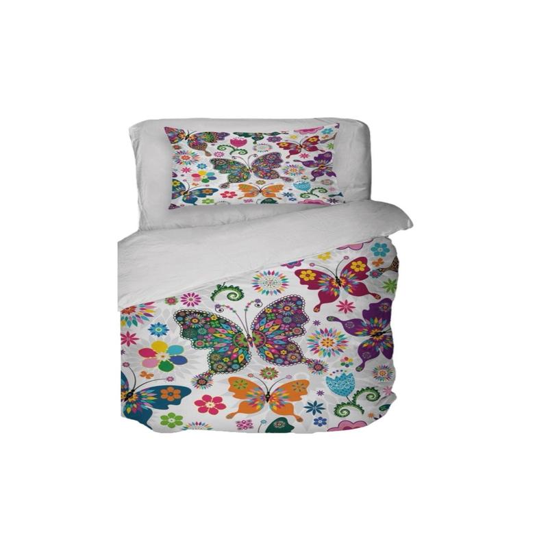 Butterfly 3D Digital Print Single Duvet Cover Set | Duvet Cover And 1 Pcs Pillowcase | Bedding Set, Bedroom Decor