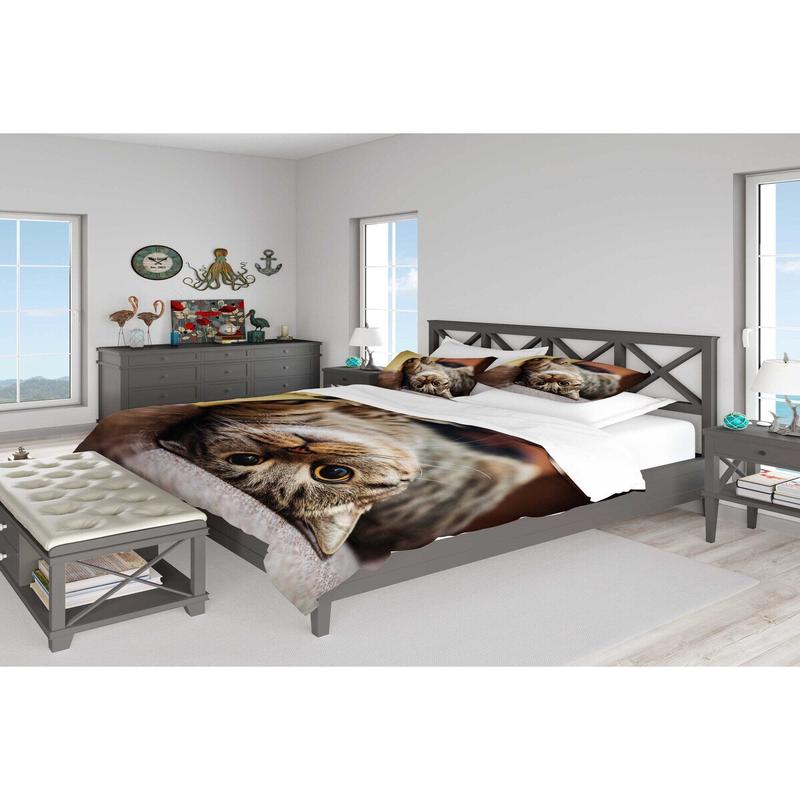Cat 3D Digital Printing Double Duvet Cover Set | Duvet Cover And 2 Pcs Pillowcases | Bedding Set, Bedroom Decor