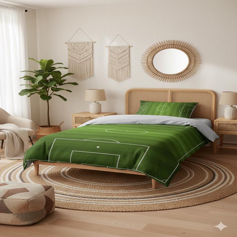 Football 3D Digital Printing Single Duvet Cover Set | Duvet Cover And 1 Pcs Pillowcase | Bedding Set, Bedroom Decor