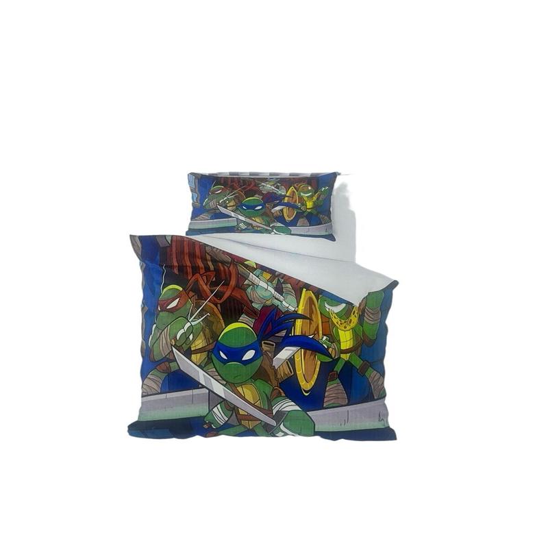 Ninja Turtles 3D Digital Print Single Duvet Cover Set | Duvet Cover And 1 Pillowcase