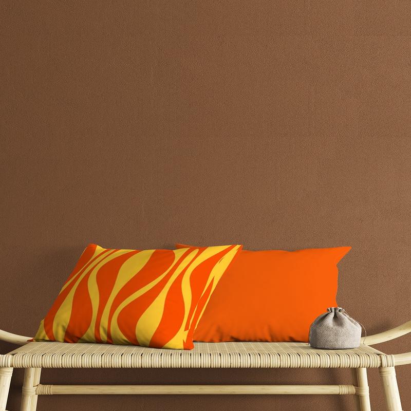 Orange And Yellow Stripe Patterned Digital Print Double-Sided 2 Pcs Cushion Cover