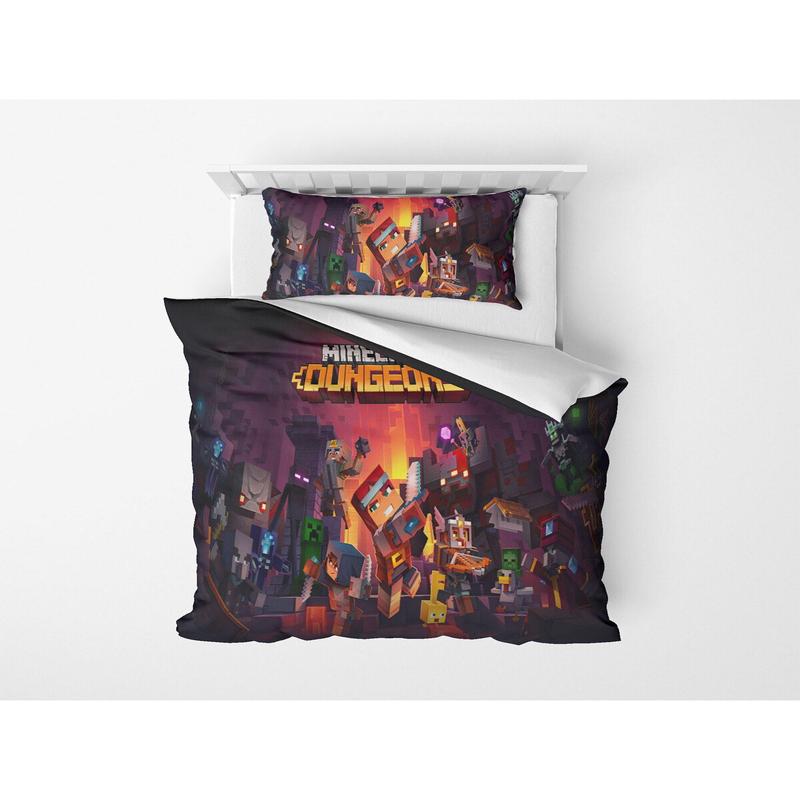 3D Digital Print Micro Satin Single Duvet Cover Set Minecraft Patterned