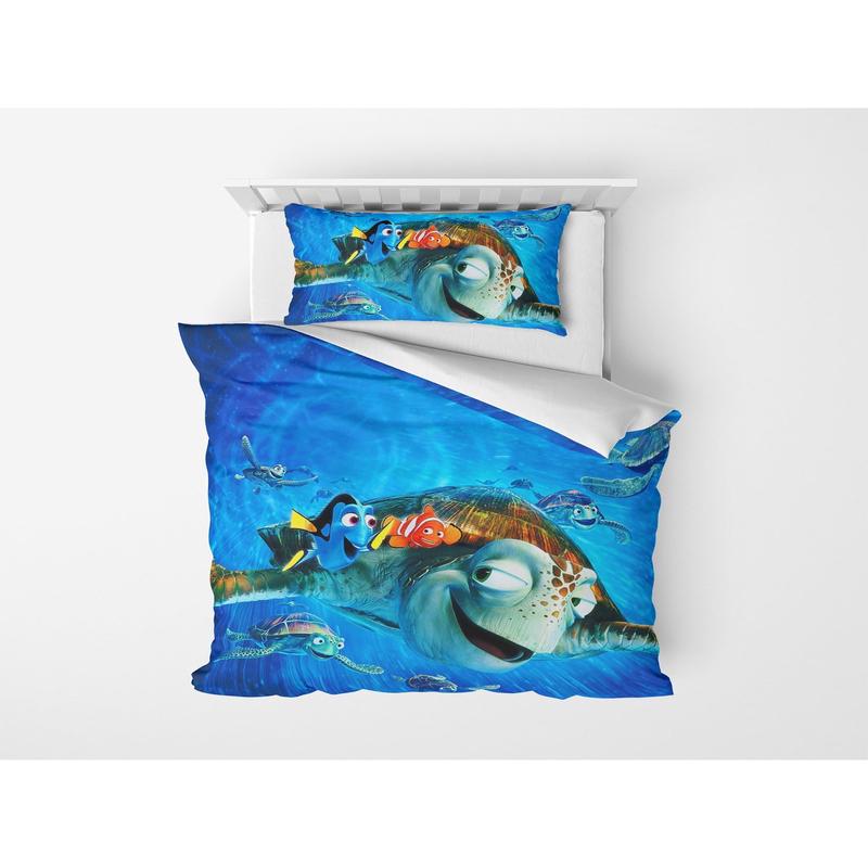3D Digital Print Micro Satin Single Duvet Cover Set Nemo Patterned