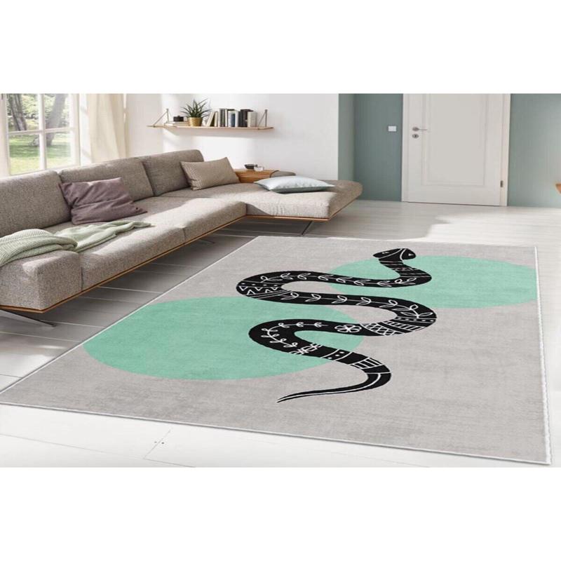 Snake Motif Digital Printed Carpet