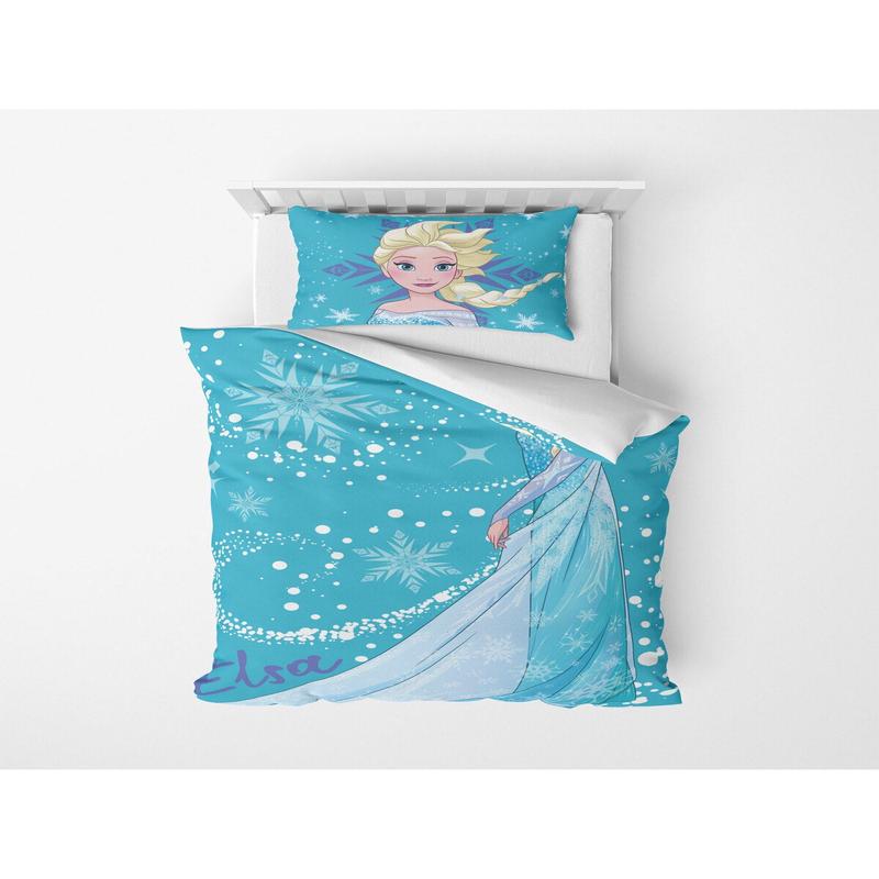 3D Digital Print Micro Satin Single Duvet Cover Set Frozen Elsa Patterned