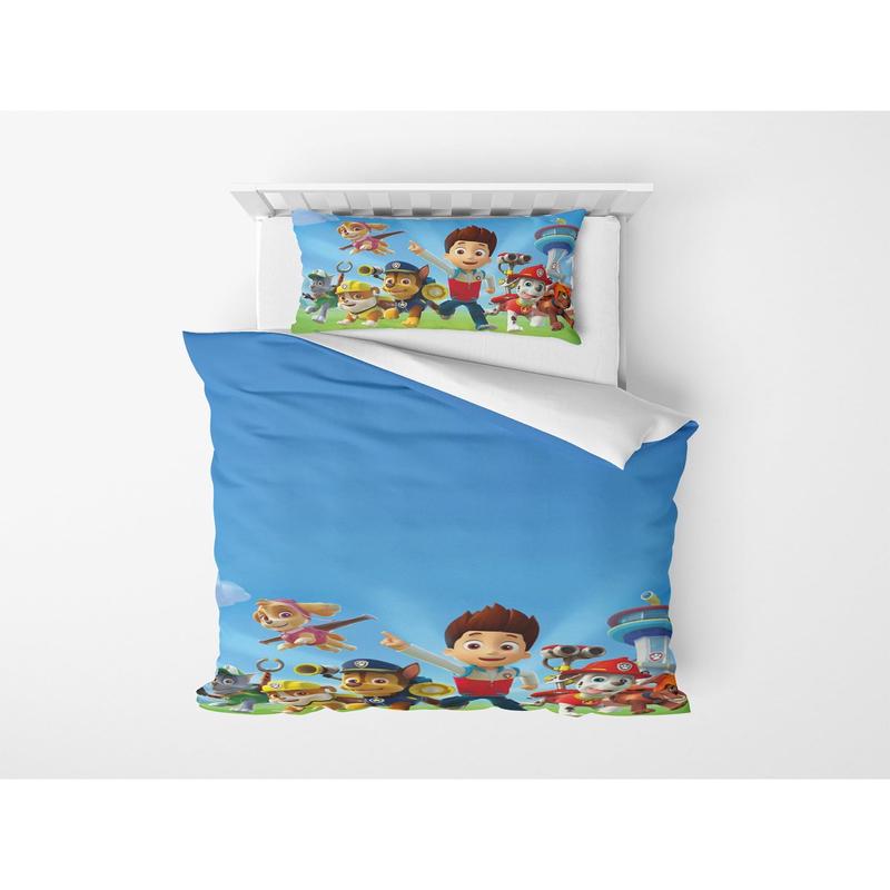 3D Digital Print Micro Satin Single Duvet Cover Set Pawpetrol Patterned