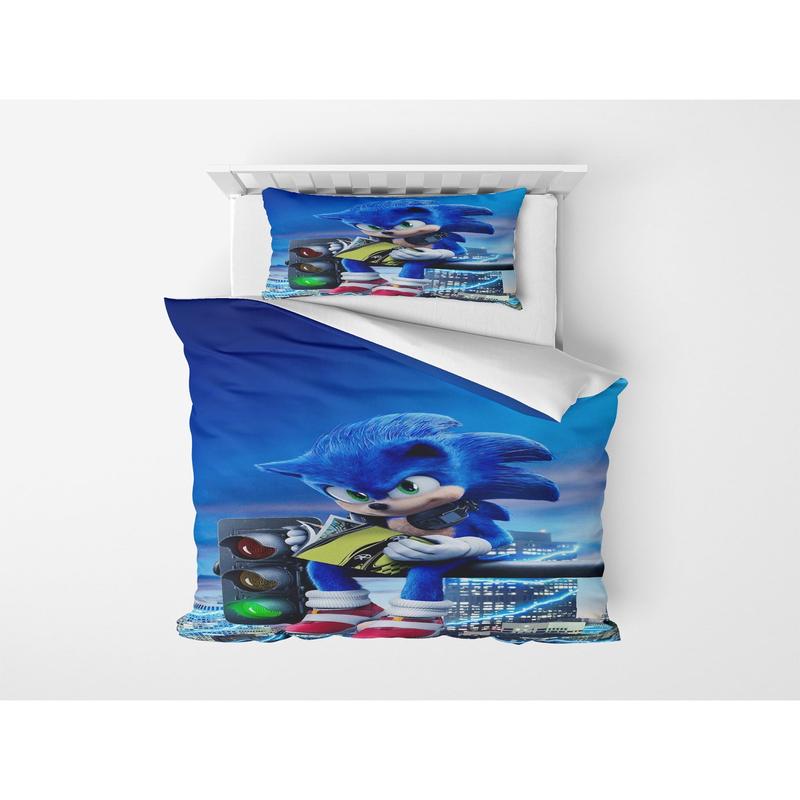 3D Digital Print Micro Satin Single Duvet Cover Set Sonic A Patterned