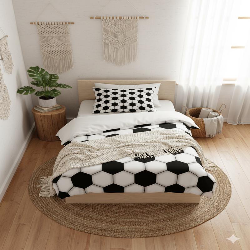 Black And White 3D Digital Print Single Duvet Cover Set | Duvet Cover And 1 Pcs Pillowcase | Bedding Set, Bedroom Decor