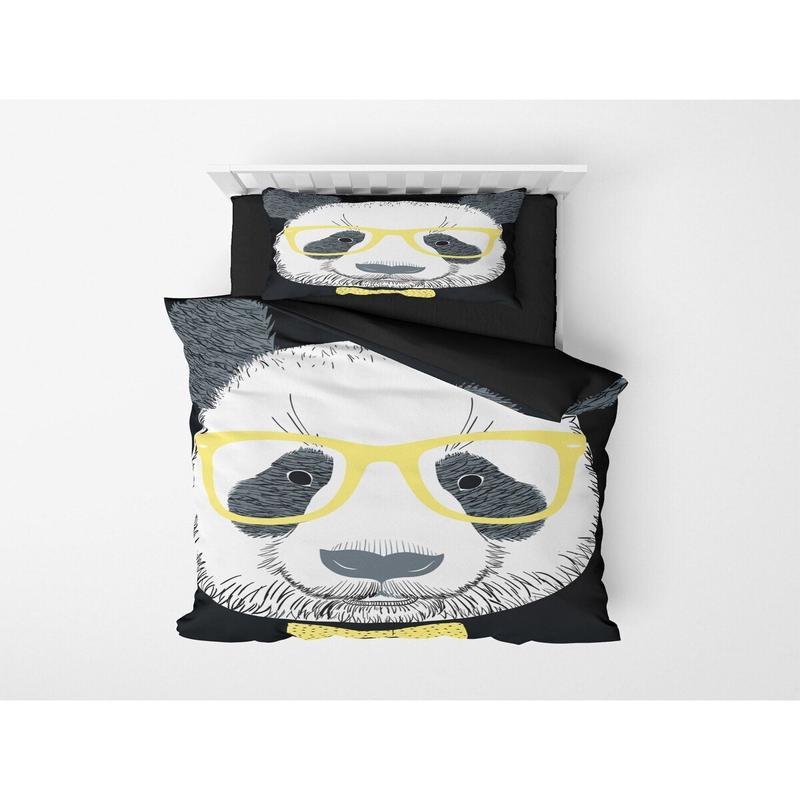 Cartoon Panda 3D Digital Printing Single Duvet Cover Set | Duvet Cover And 1 Pcs Pillowcase | Bedding Set, Bedroom Decor