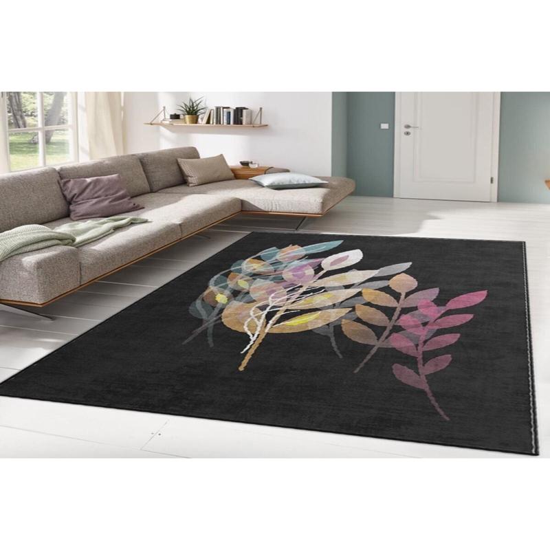 Colorful Leaf Motif Digital Printed Carpet