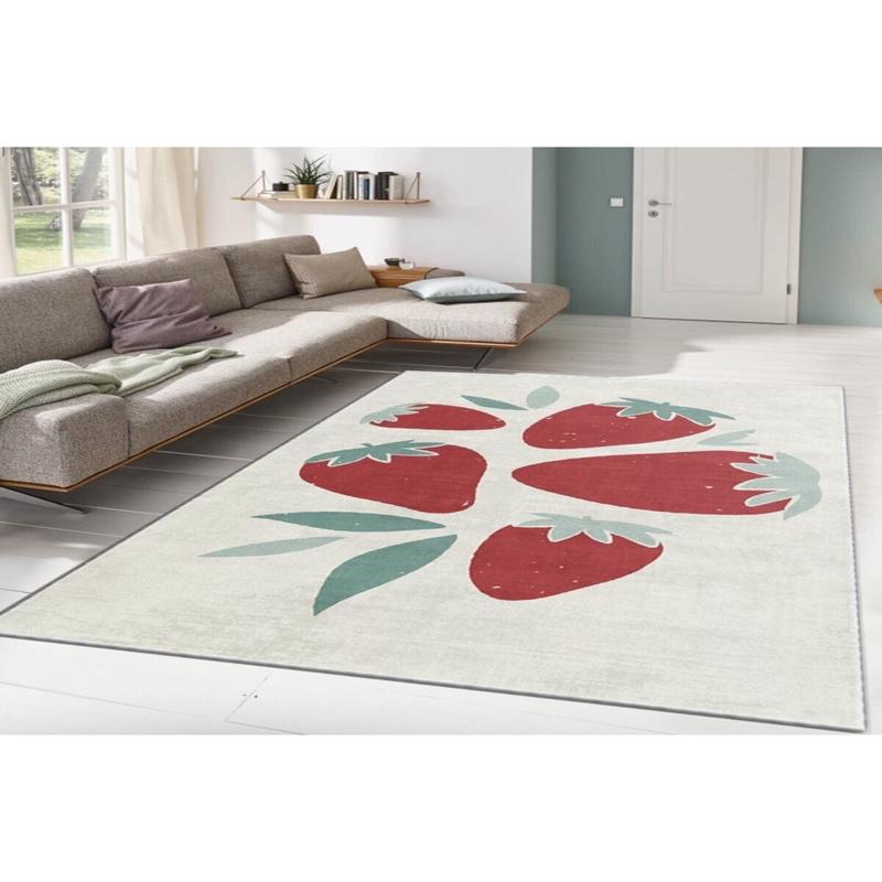 Strawberry Motif Digital Printed Carpet