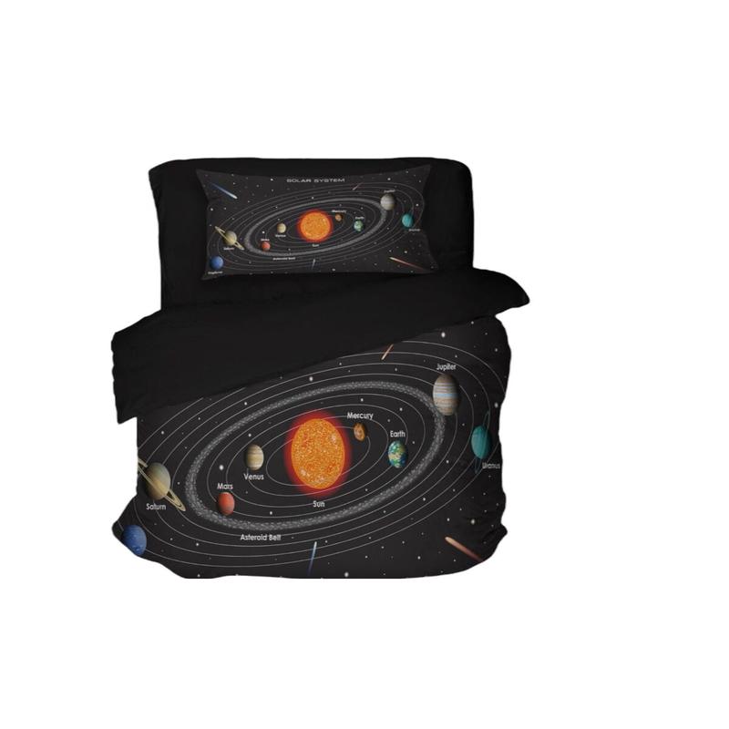 Galaxy 3D Digital Printing Single Duvet Cover Set | Duvet Cover And 1 Pcs Pillowcase | Bedding Set, Bedroom Decor