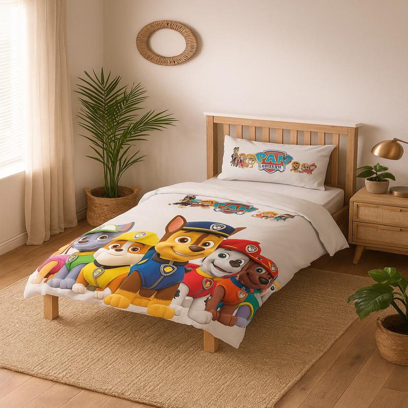 3D Digital Print Micro Satin Single Duvet Cover Set Paw Petrol | Bedding Set, Bedroom Decor