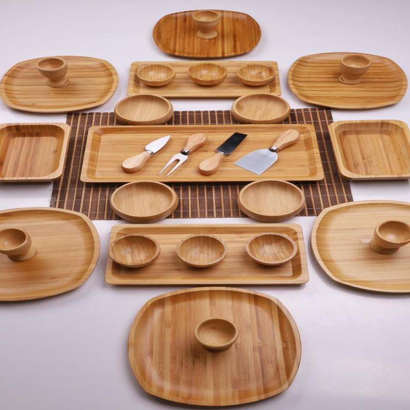 Atbyhome Bamboo Loft 6 Person 31 Piece Natural Bamboo Breakfast Set - Breakfast Set Presentation Set