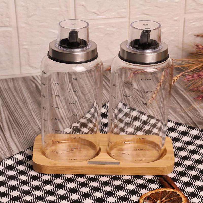 Bambum Damla 3 Piece Stand Oil Bottle - Vinegar Bottle Set 500 Ml