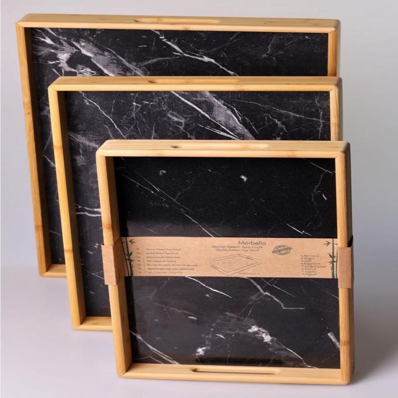 Bambum - Marbella Black 3-Piece Tray Set