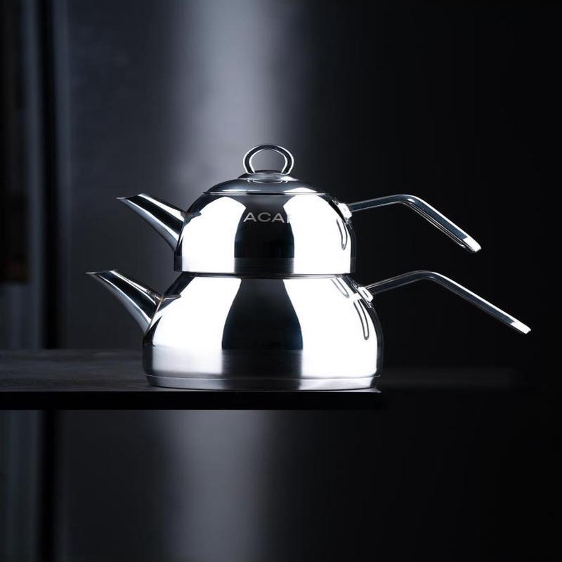 Alexi Silver Medium Size 0.80 / 1.75 Lt Steel Teapot Set 0456