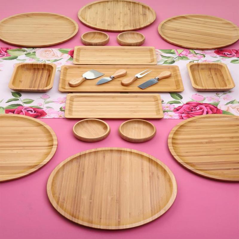 Atbyhome Fern 6 Person 19 Piece Natural Bamboo Breakfast Set Breakfast Set Presentation Set