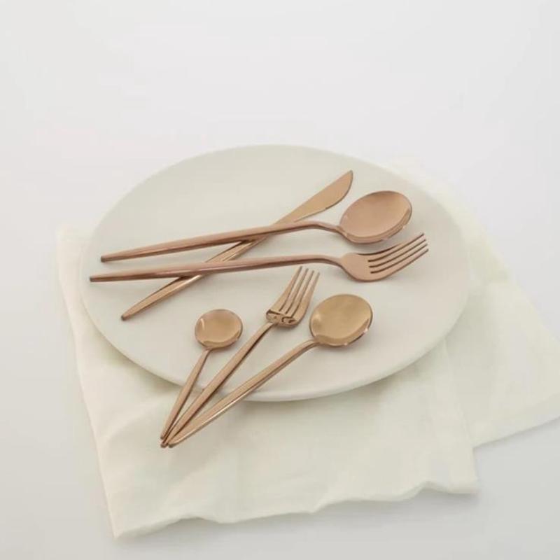 Atbyhome Round Modern Design 36 Piece Stainless Steel Cutlery Set