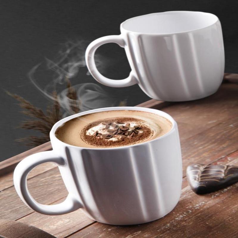 Special Design 10 Cm - 300 Ml Ceramic Wind Mug Set Of 2 White