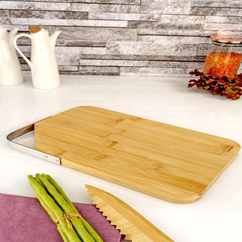 Zoe - Rectangular Cutting Board With Steel Handle Small