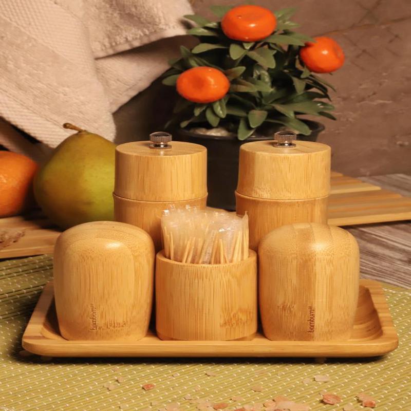 Atbyhome 6 Piece Salt And Pepper Shaker Grinder Set With Stand