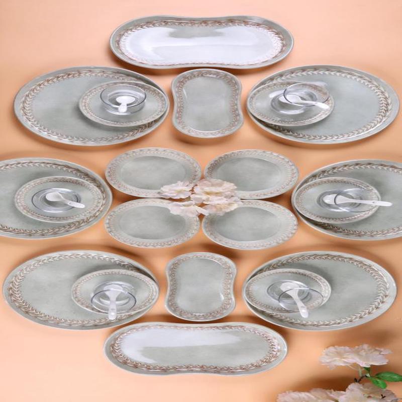 Bambum 32 Piece Daisy Porcelain Breakfast Set For 6 People - Luxury Breakfast Serving Set